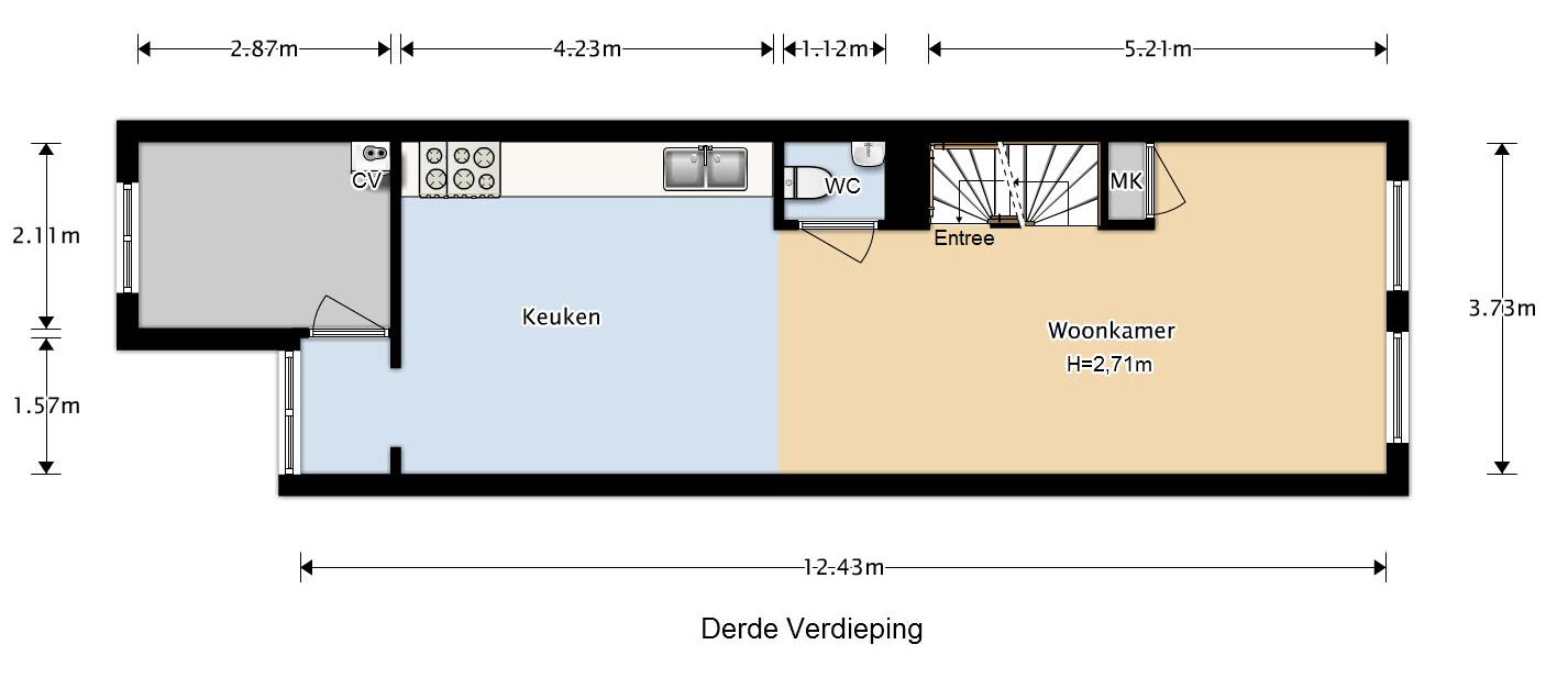 Kinkerstraat 274-C,Amsterdam,Noord-Holland Nederland,2 Bedrooms Bedrooms,1 BathroomBathrooms,Apartment,Kinkerstraat,2,1114