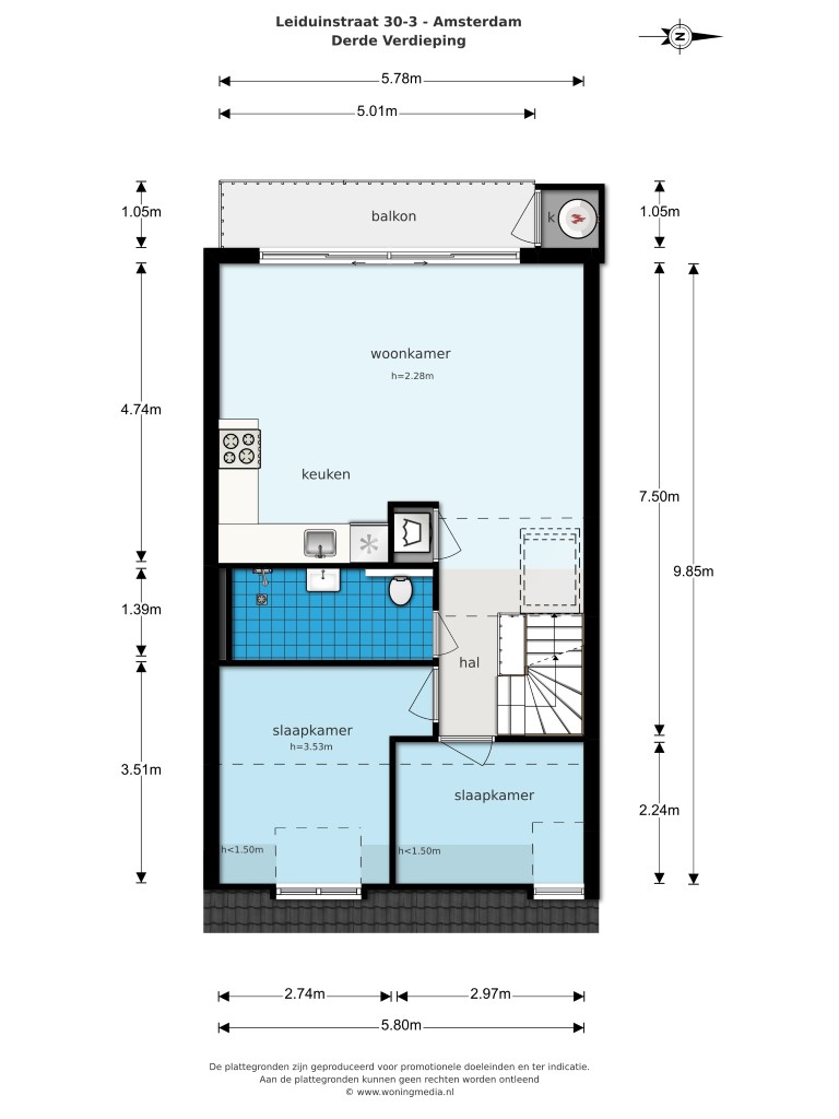 Leiduinstraat 30-III,Amsterdam,Noord-Holland Nederland,2 Bedrooms Bedrooms,1 BathroomBathrooms,Apartment,Leiduinstraat,3,1171