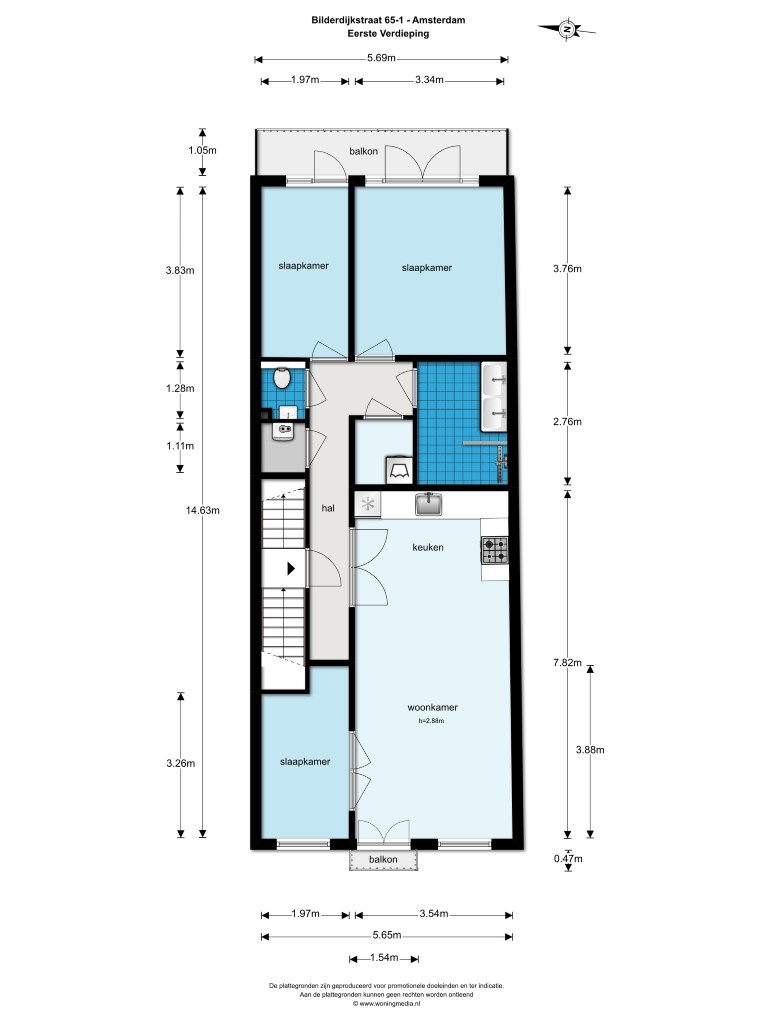 Bilderdijkstraat 65-I 1053 KL, Amsterdam, Noord-Holland Nederland, 2 Slaapkamers Slaapkamers, ,1 BadkamerBadkamers,Appartement,Huur,Bilderdijkstraat ,1,1321