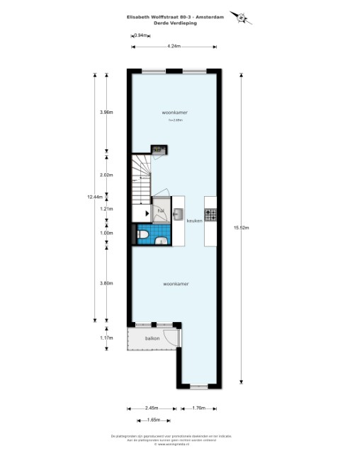 Elisabeth Wolffstraat 80 III, Amsterdam, Noord-Holland Nederland, 3 Slaapkamers Slaapkamers, ,1 BadkamerBadkamers,Appartement,Huur,Elisabeth Wolffstraat,3,1346