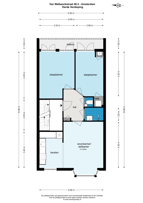 van Walbeeckstraat 44-II 1058 CT, Amsterdam, Noord-Holland Nederland, 2 Slaapkamers Slaapkamers, ,1 BadkamerBadkamers,Appartement,Huur,van Walbeeckstraat ,2,1347