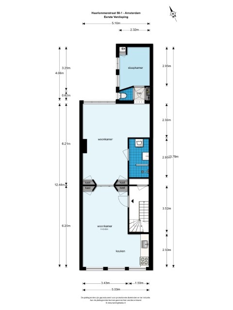 Haarlemmerstraat 58-I, Amsterdam, Noord-Holland Nederland, 2 Slaapkamers Slaapkamers, ,1 BadkamerBadkamers,Appartement,Huur,Haarlemmerstraat,1,1368