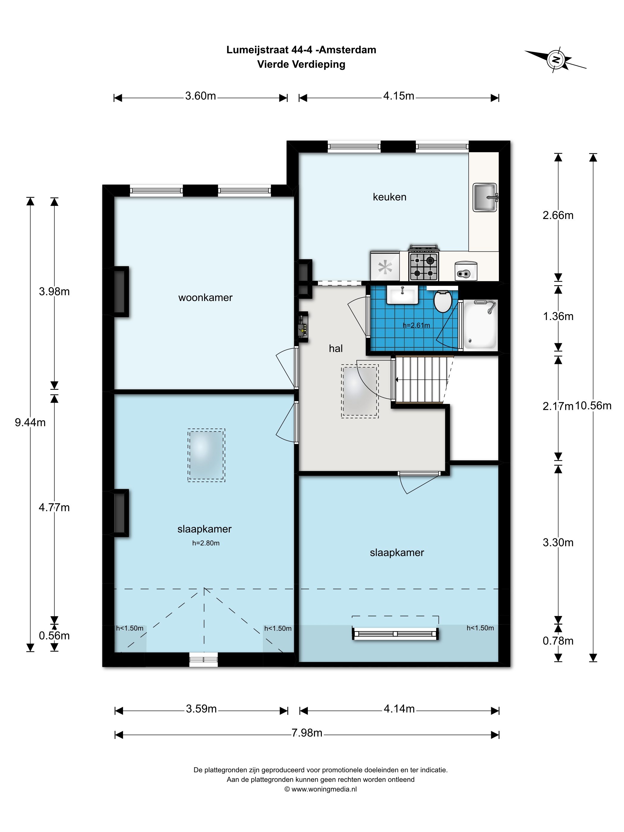 Lumeijstraat 44-IV, Amsterdam, Noord-Holland Nederland, 2 Bedrooms Bedrooms, ,1 BathroomBathrooms,Apartment,For Rent,4,Lumeijstraat,1373