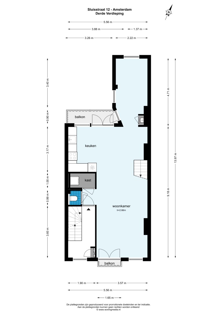 Sluisstraat 12 III, Amsterdam, Noord-Holland Nederland, 3 Slaapkamers Slaapkamers, ,1 BadkamerBadkamers,Appartement,Huur,Sluisstraat 12 III,3,1401