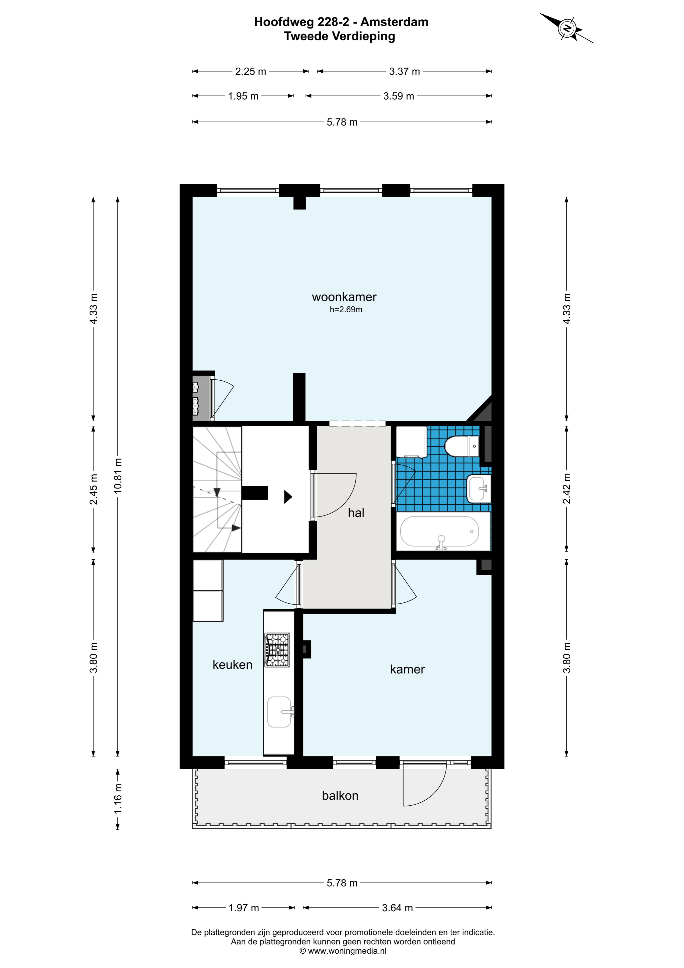 Hoofdweg 228 II 1057 DG, Amsterdam, Noord-Holland Nederland, 1 Slaapkamer Slaapkamers, ,1 BadkamerBadkamers,Appartement,Huur,Hoofdweg 228 II,2,1428