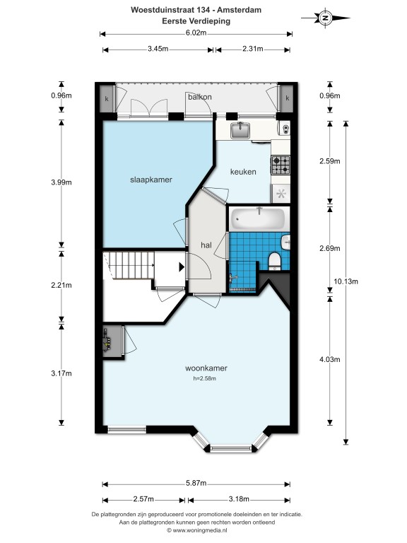 Woestduinstraat 134 I, Amsterdam, Noord-Holland Nederland, 1 Slaapkamer Slaapkamers, ,1 BadkamerBadkamers,Appartement,Huur,Woestduinstraat ,1,1534