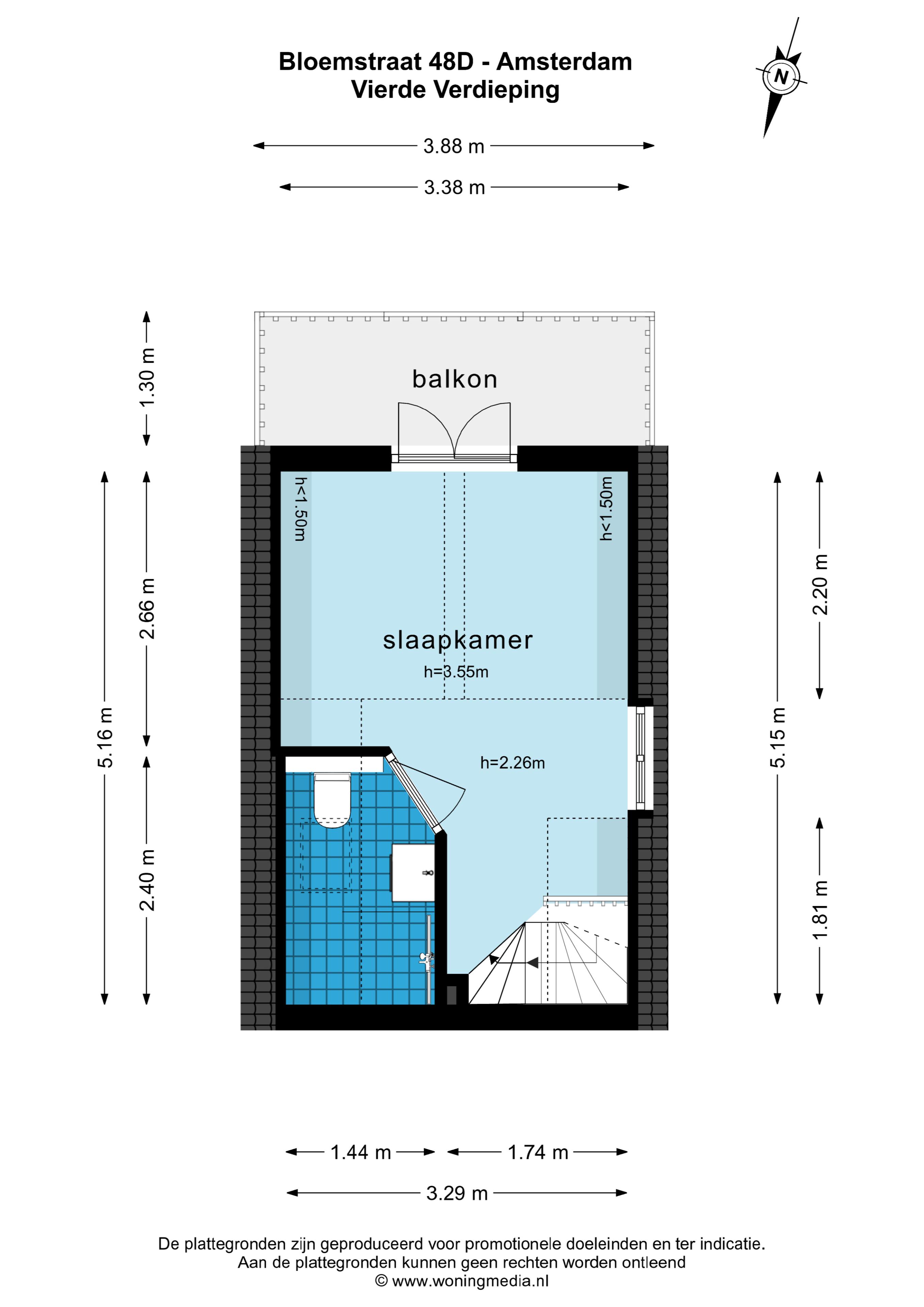 Bloemstraat 48 D, Amsterdam, Noord-Holland Netherlands, 1 Bedroom Bedrooms, ,1 BathroomBathrooms,Apartment,For Rent,Bloemstraat ,3,1551