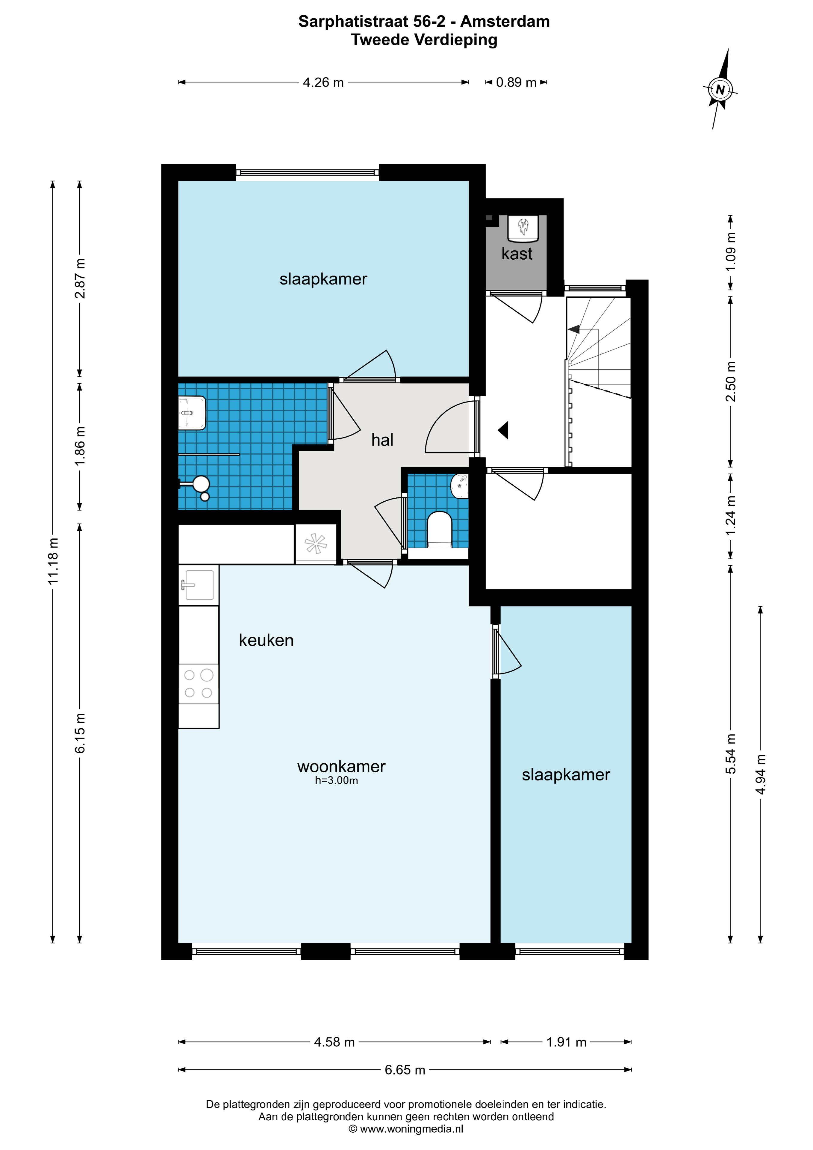 Sarphatistraat 56 1018 GP, Amsterdam, Noord-Holland Nederland, 2 Slaapkamers Slaapkamers, ,1 BadkamerBadkamers,Appartement,Huur,Sarphatistraat 56 ,2,1566