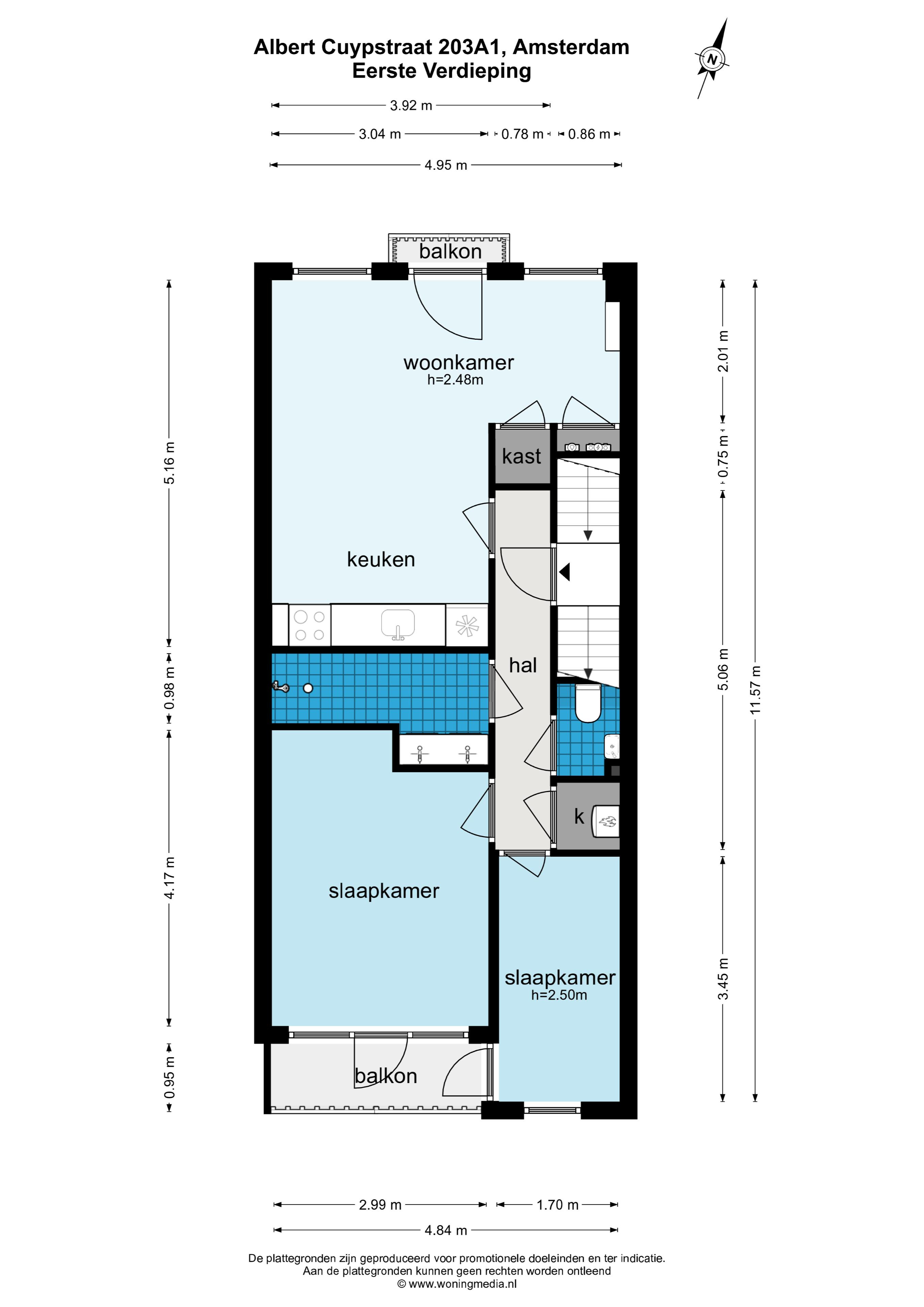 Albert Cuypstraat 203 A1 1073 BE, Amsterdam, Noord-Holland Nederland, 2 Slaapkamers Slaapkamers, ,1 BadkamerBadkamers,Appartement,Huur,Albert Cuypstraat,1,1568