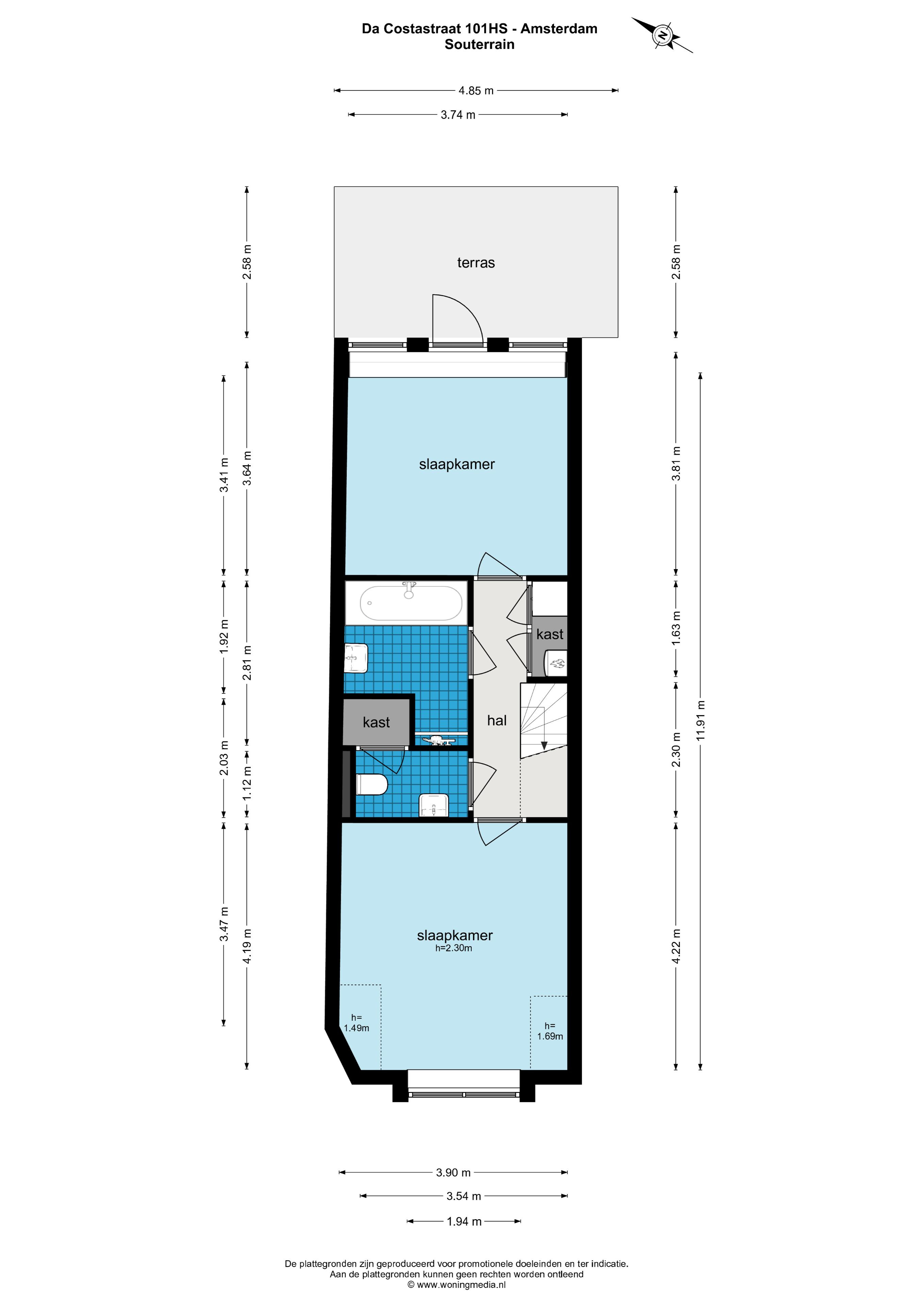 Da Costastraat 101 hs 1053 ZJ, Amsterdam, Noord-Holland Nederland, 2 Slaapkamers Slaapkamers, ,1 BadkamerBadkamers,Appartement,Huur,Da Costastraat ,1572