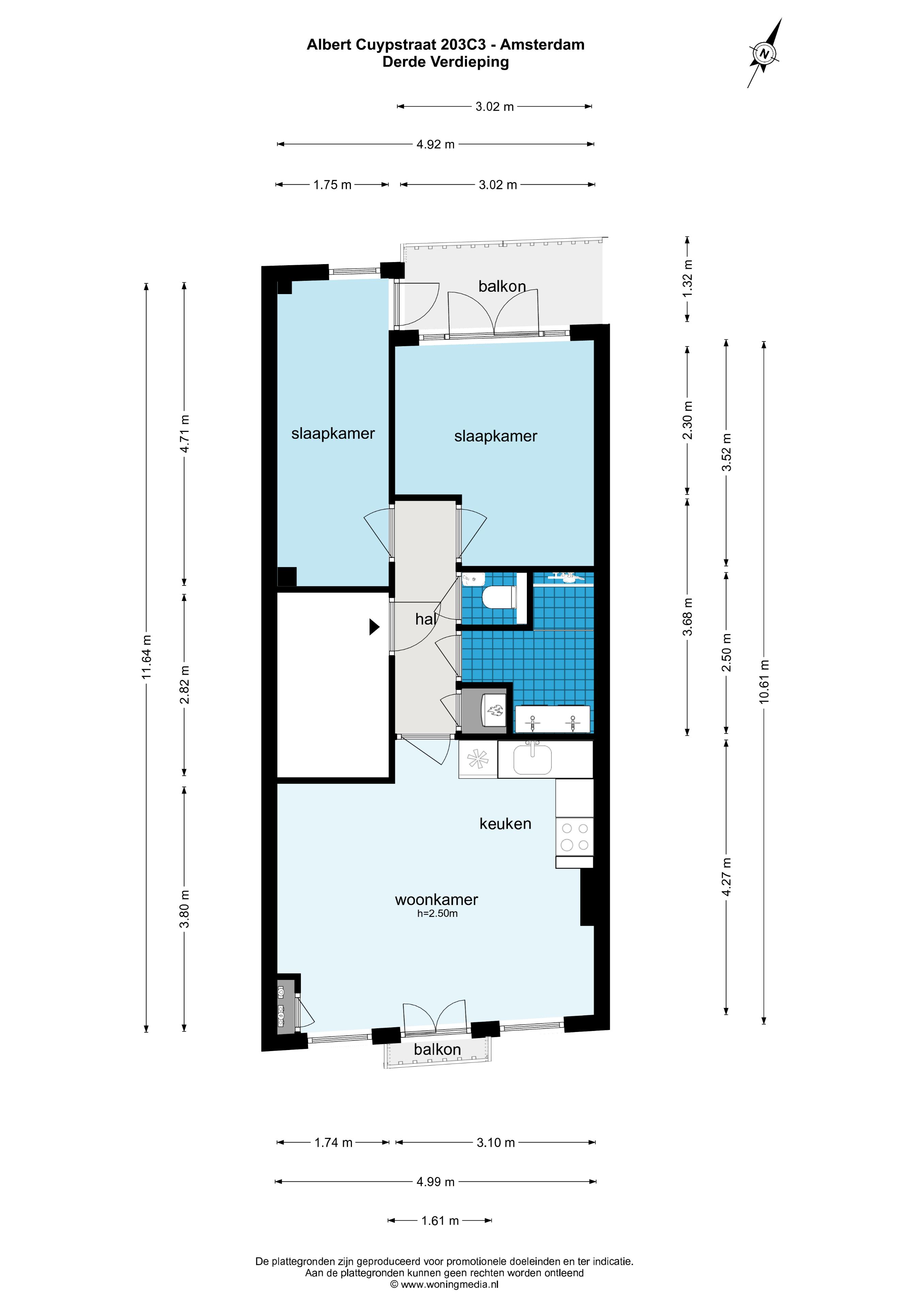 Albert Cuypstraat 203 C3, Amsterdam, Noord-Holland Nederland, 2 Slaapkamers Slaapkamers, ,1 BadkamerBadkamers,Appartement,Huur,Albert Cuypstraat,1585