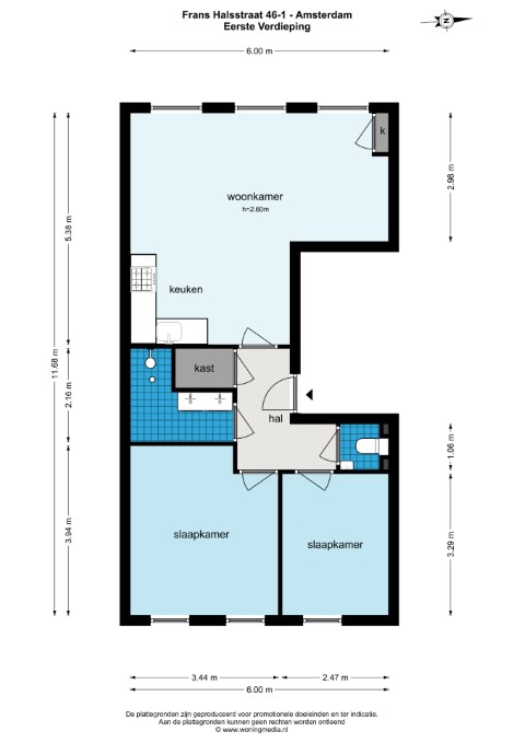 Frans Halsstraat 46-I 1072 BT, Amsterdam, Noord-Holland Nederland, 2 Bedrooms Bedrooms, ,1 BathroomBathrooms,Apartment,For Rent,Frans Halsstraat,1,1596