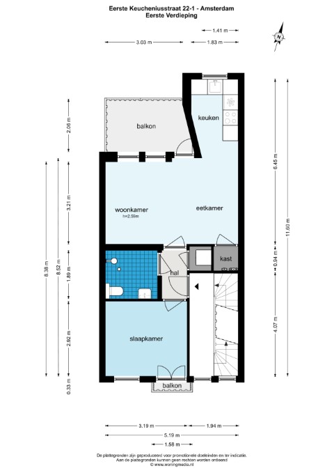 Eerste Keucheniusstraat 22-I 1051 HS, Amsterdam, Noord-Holland Nederland, 1 Slaapkamer Slaapkamers, ,1 BadkamerBadkamers,Appartement,Huur,Eerste Keucheniusstraat 22-I,1,1604