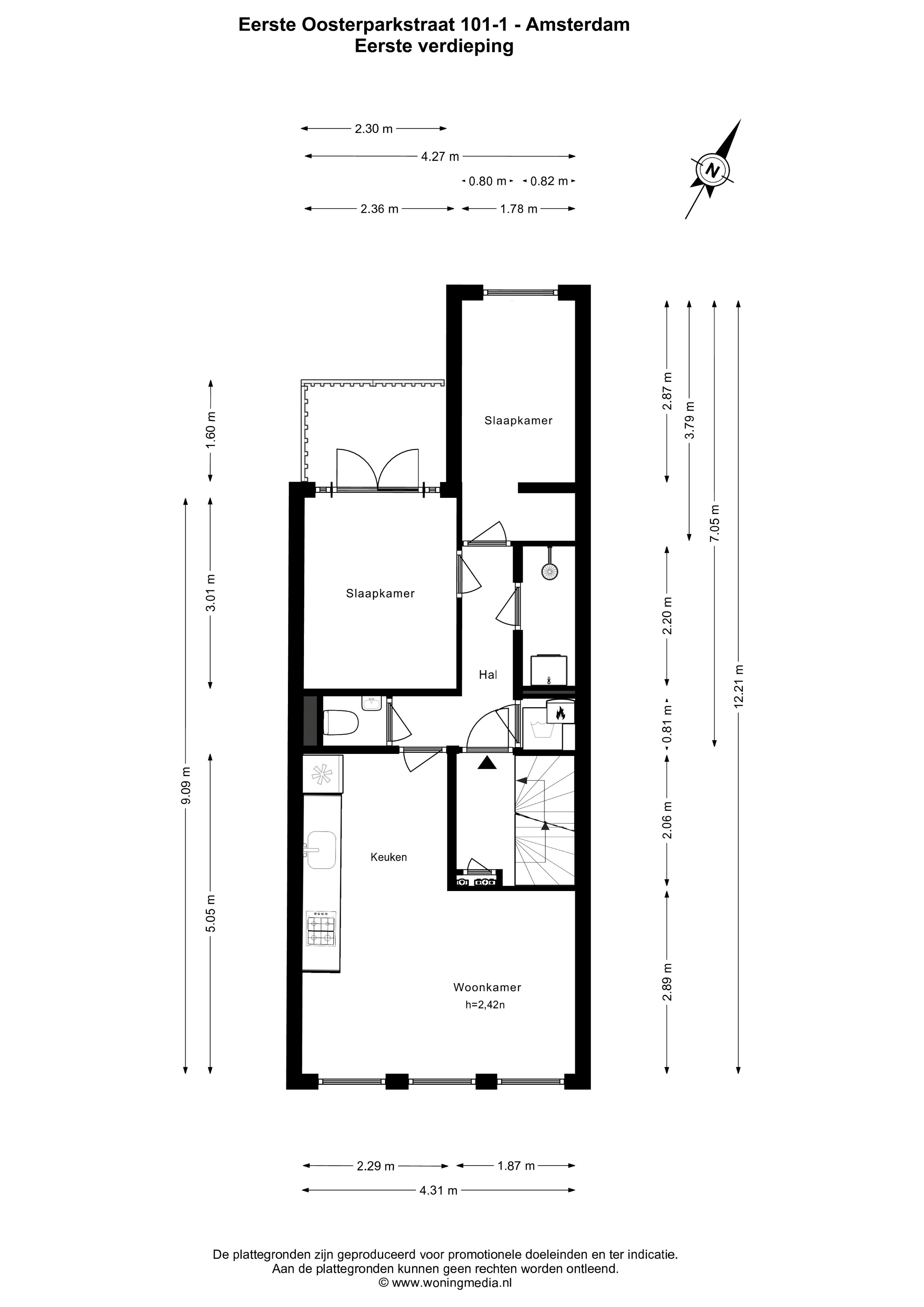 Eerste Oosterparkstraat 101 I 1091 GW, Amsterdam, Noord-Holland Nederland, 2 Slaapkamers Slaapkamers, ,1 BadkamerBadkamers,Appartement,Huur,Eerste Oosterparkstraat,1,1619