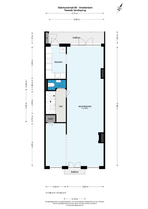 Valeriusstraat 60 II 1071 ML, Amsterdam, Noord-Holland Nederland, 3 Slaapkamers Slaapkamers, ,1 BadkamerBadkamers,Appartement,Huur,Valeriusstraat 60 II,2,1635