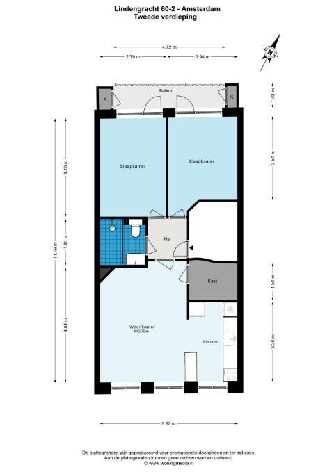 Lindengracht 60 II, Amsterdam, Noord-Holland Netherlands, 2 Bedrooms Bedrooms, ,1 BathroomBathrooms,Apartment,For Rent,Lindengracht,2,1661