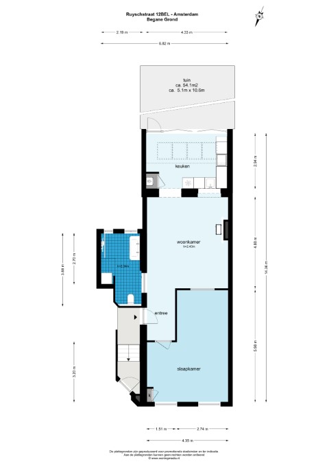 Ruyschstraat 12A 1091CB, Amsterdam, Noord-Holland Netherlands, 1 Bedroom Bedrooms, ,1 BathroomBathrooms,Apartment,For Rent,Ruyschstraat,1694
