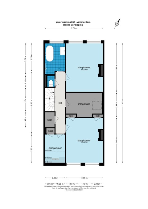 Valeriusstraat 60-2 1071ML, Amsterdam, Noord-Holland Nederland, 3 Slaapkamers Slaapkamers, ,1 BadkamerBadkamers,Appartement,Huur,Valeriusstraat ,1709