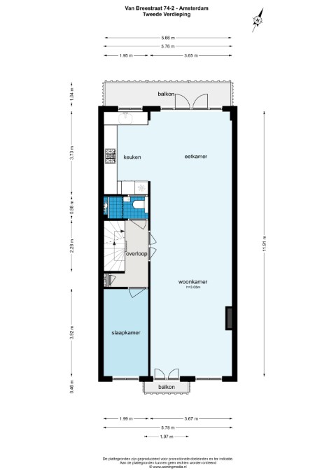 Van Breestraat 74 II, Amsterdam, Noord-Holland Nederland, 4 Bedrooms Bedrooms, ,1 BathroomBathrooms,Apartment,For Rent,Van Breestraat,2,1712