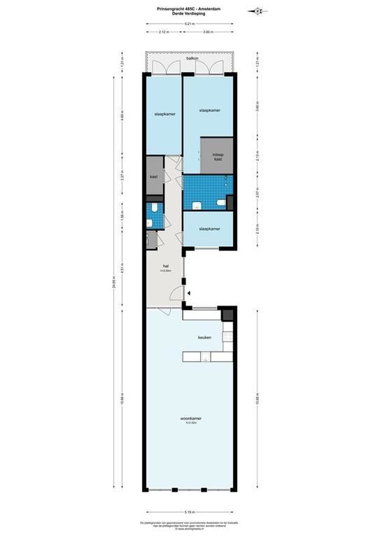 Prinsengracht 485, Amsterdam, Noord-Holland Netherlands, 3 Bedrooms Bedrooms, ,1 BathroomBathrooms,Apartment,For Rent,Prinsengracht,1722