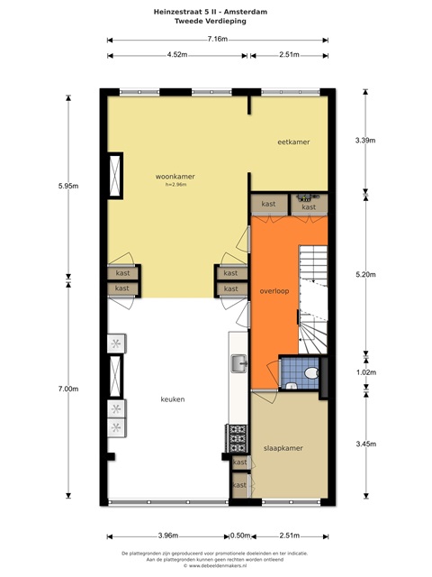 Heinzestraat 5 II 1071 SK, Amsterdam, Noord-Holland Nederland, 7 Slaapkamers Slaapkamers, 0 ,2 BadkamersBadkamers,Appartement,Huur,Heinzestraat,2,1733