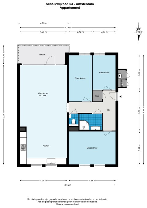 Schalkwijkpad 53 1107JM, Amsterdam, Noord-Holland Nederland, 3 Bedroom Bedrooms, 0 ,1 BathroomBathrooms,Apartment,For Rent,Schalkwijkpad,0,1756