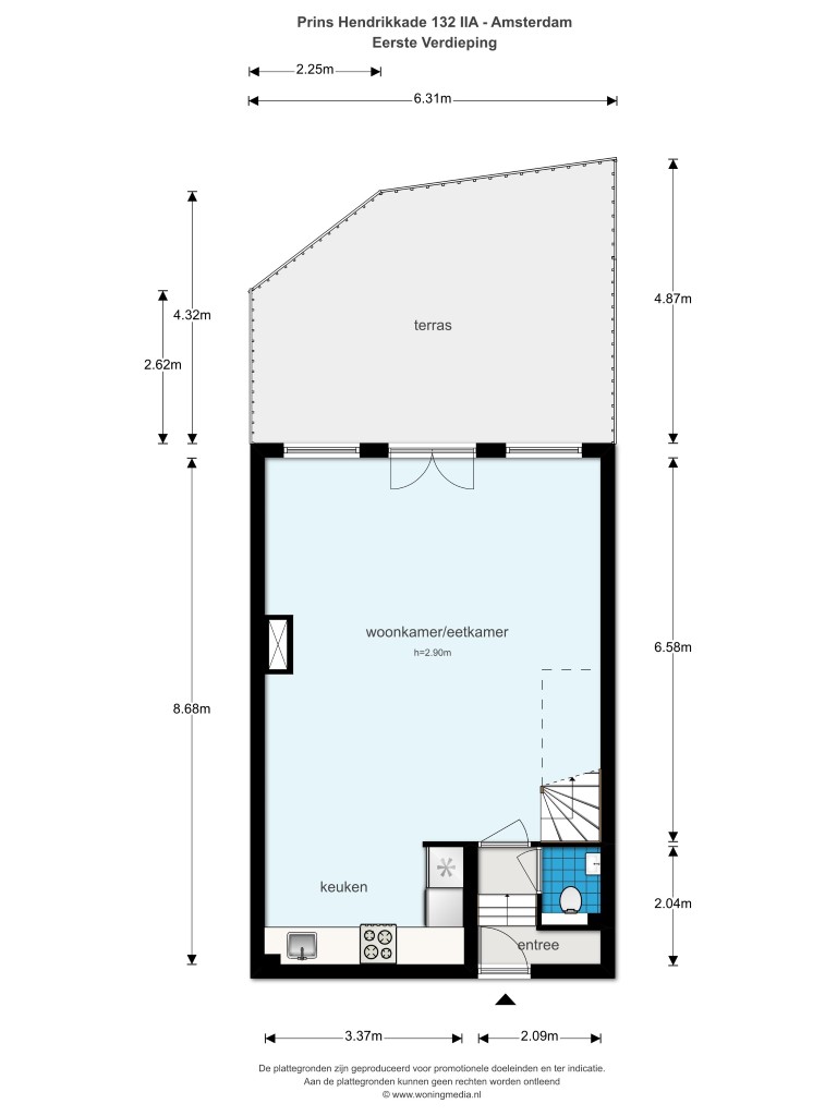 Prins Hendrikkade 132-B,Amsterdam,Noord-Holland Nederland,2 Bedrooms Bedrooms,1 BathroomBathrooms,Apartment,Prins Hendrikkade ,1,1078